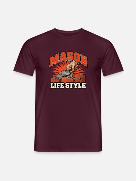 Mason Lifestyle Ziegelwerk - Männer T-Shirt - Ziegelrot
