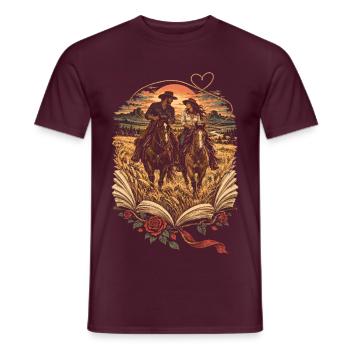 Cowboy Romance - Männer T-Shirt - Ziegelrot - Vorne - AI Model Male 178 light (178cm)
