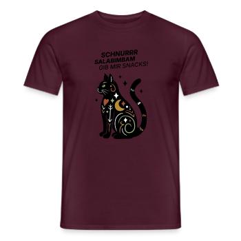 Schnurrrsalabimbam - Gib mir Snacks! - Katze - Männer T-Shirt - Ziegelrot - Vorne - AI Model Male 178 light (178cm)