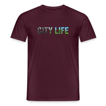 Stadtleben verschmutzt zu Green City - Männer T-Shirt - Ziegelrot - Vorne - AI Model Male 178 light (178cm)