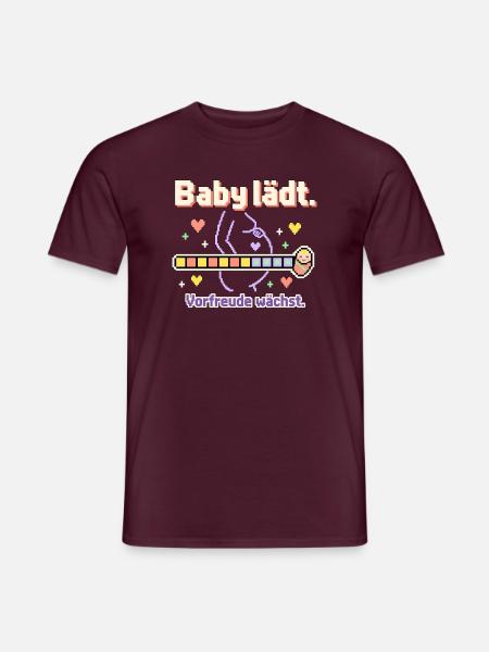 Baby Loading Schwangerschaft werdende Mama - Männer T-Shirt - Ziegelrot