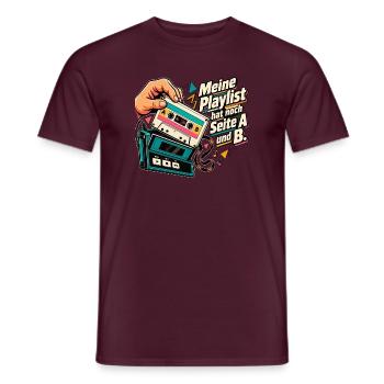 80er Musik Fan Mixtape Kassette Retro Nostalgie - Männer T-Shirt - Ziegelrot - Vorne - AI Model Male 178 light (178cm)