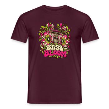 Bass Bloom Neon-Blüten Boombox - Männer T-Shirt - Ziegelrot - Vorne - AI Model Male 178 light (178cm)