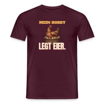 Hühnerhalter - Legt Eier - Männer T-Shirt - Ziegelrot - Vorne - AI Model Male 178 light (178cm)