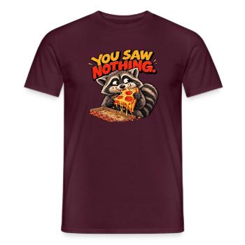 Pizza Thief Waschbär – Spaßiger Retro-Stil - Männer T-Shirt - Ziegelrot - Vorne - AI Model Male 178 light (178cm)