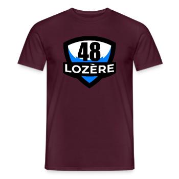 48 Lozère - Männer T-Shirt - Ziegelrot - Vorne - AI Model Male 178 light (178cm)