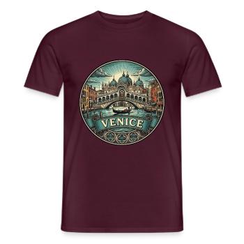 Venedig Italien Reiseabzeichen Grande Canal Gondel Geschenk - Männer T-Shirt - Ziegelrot - Vorne - AI Model Male 178 light (178cm)