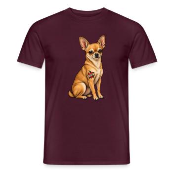 I Love Mom Tattoo – Chihuahua Mom Chi Mama Lover - Männer T-Shirt - Ziegelrot - Vorne - AI Model Male 178 light (178cm)