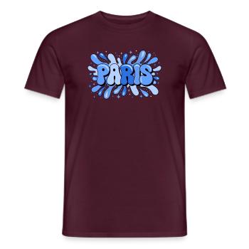 Paris Blue Bubbles Pop Art - Männer T-Shirt - Ziegelrot - Vorne - AI Model Male 178 light (178cm)