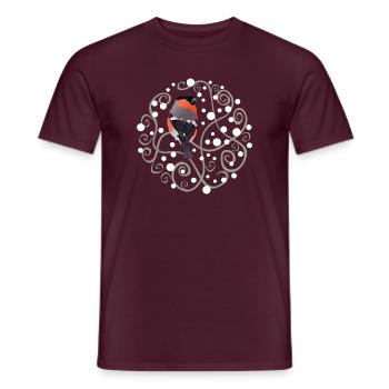 Verfilzte Hecke – Weihnachts-Ochselfink - Männer T-Shirt - Ziegelrot - Vorne - AI Model Male 178 light (178cm)