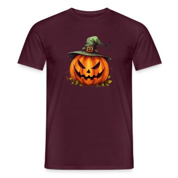 Vorsicht vor dem schaurig schönen Hexenkürbis - Männer T-Shirt - Ziegelrot - Vorne - AI Model Male 178 light (178cm)