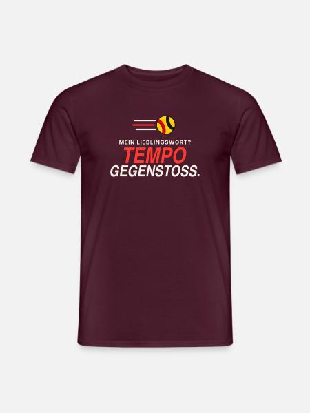 Lieblingswort Tempogegenstoß - Männer T-Shirt - Ziegelrot