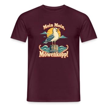 Moin Moin Möwenkopp Norddeutscher Dialekt - Männer T-Shirt - Ziegelrot - Vorne - AI Model Male 178 light (178cm)