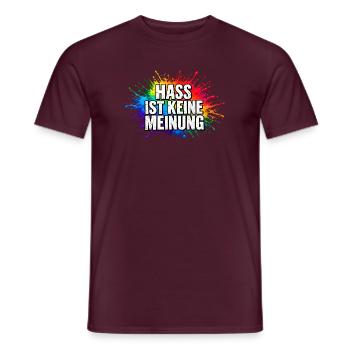 Hass ist keine Meinung Farbexplosion - Männer T-Shirt - Ziegelrot - Vorne - AI Model Male 178 light (178cm)