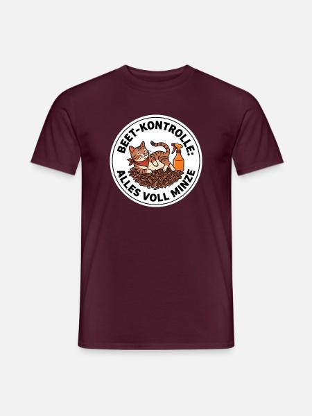 Katzenminze Beet-Kontrolle Katze Garten Kraut - Männer T-Shirt - Ziegelrot