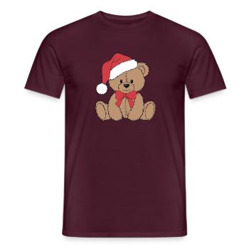 Gemütlicher Weihnachtsteddybär - Männer T-Shirt - Ziegelrot - Vorne - AI Model Male 178 light (178cm)