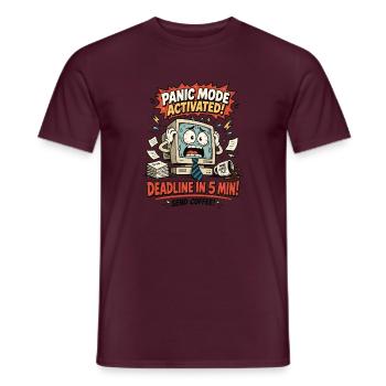 Deadline in 5 Min Panikmodus Computer - Männer T-Shirt - Ziegelrot - Vorne - AI Model Male 178 light (178cm)