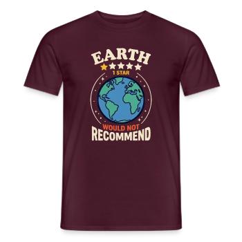 Erde 1 Stern – Nicht Empfohlen - Männer T-Shirt - Ziegelrot - Vorne - AI Model Male 178 light (178cm)