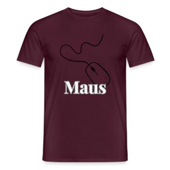 Maus Schriftzug Schwarz Weiß - Männer T-Shirt - Ziegelrot - Vorne - AI Model Male 178 light (178cm)