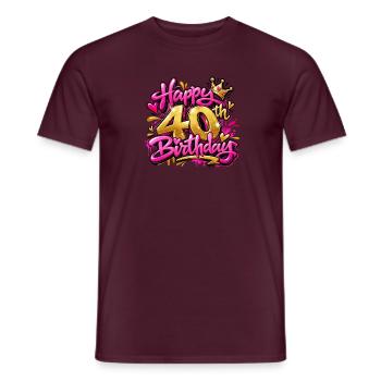 Herzlichen Glückwunsch zum 40. Geburtstag Pink Graffiti: Fab & Fierce! - Männer T-Shirt - Ziegelrot - Vorne - AI Model Male 178 light (178cm)