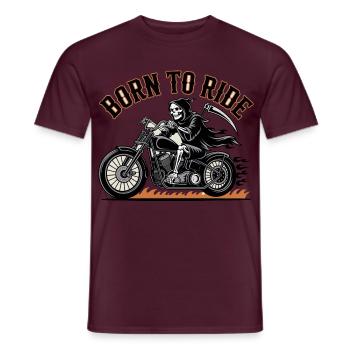 Born to Ride Totenkopf Motorradfahrer Geschenkidee - Männer T-Shirt - Ziegelrot - Vorne - AI Model Male 178 light (178cm)