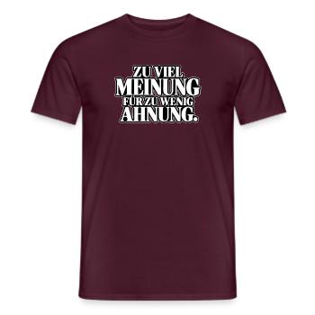 Zu viel Meinung zu wenig Ahnung - Männer T-Shirt - Ziegelrot - Vorne - AI Model Male 178 light (178cm)