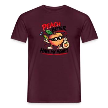 Peach Better Have My Money – Gangster Pfirsich - Männer T-Shirt - Ziegelrot - Vorne - AI Model Male 178 light (178cm)