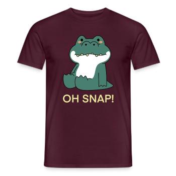 Oh Snap Krokodil Niedlich Cartoon Wortspiel - Männer T-Shirt - Ziegelrot - Vorne - AI Model Male 178 light (178cm)