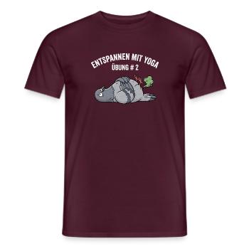 Lustige Yoga Taube - Männer T-Shirt - Ziegelrot - Vorne - AI Model Male 178 light (178cm)