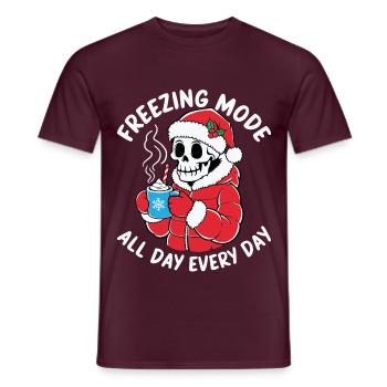 Gefriermodus Den Ganzen Tag, Jeden Tag Winterspaß - Männer T-Shirt - Ziegelrot - Vorne - AI Model Male 178 light (178cm)