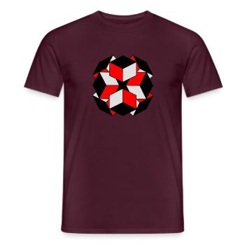 Roter geometrischer Würfel Schwarz - Männer T-Shirt - Ziegelrot - Vorne - AI Model Male 178 light (178cm)