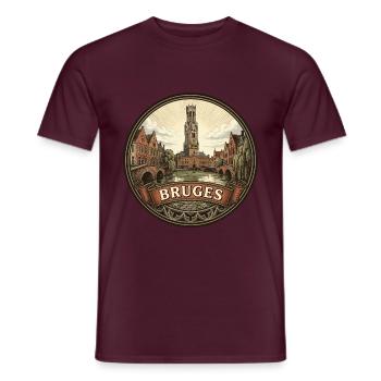 Brügge Belgien Reiseabzeichen Belfry Canal Souvenir - Männer T-Shirt - Ziegelrot - Vorne - AI Model Male 178 light (178cm)