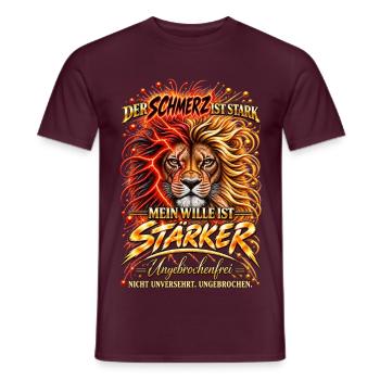 The Pain Is Strong – My Will Is Stronger - Männer T-Shirt - Ziegelrot - Vorne - AI Model Male 178 light (178cm)