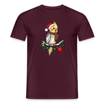  Nymphensittich Weihnachtsmütze - Männer T-Shirt - Ziegelrot - Vorne - AI Model Male 178 light (178cm)