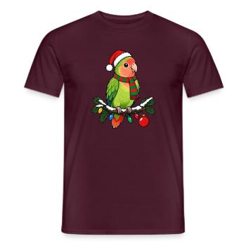  Lovebird Papagei Weihnachtsmütze - Männer T-Shirt - Ziegelrot - Vorne - AI Model Male 178 light (178cm)