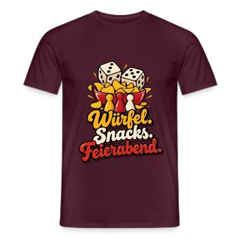 Spieleabend Shirt Spruch Würfel Snacks Feierabend - Männer T-Shirt - Ziegelrot - Vorne - AI Model Male 178 light (178cm)