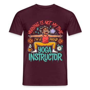 Yoga Instructor Morning Is Not My Meditation Coach - Männer T-Shirt - Ziegelrot - Vorne - AI Model Male 178 light (178cm)