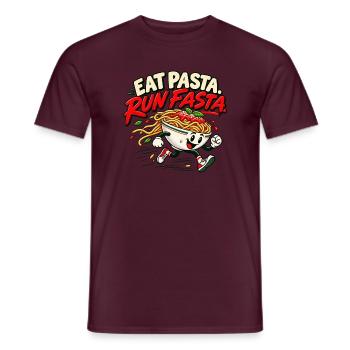 Pasta essen, schneller laufen - Männer T-Shirt - Ziegelrot - Vorne - AI Model Male 178 light (178cm)