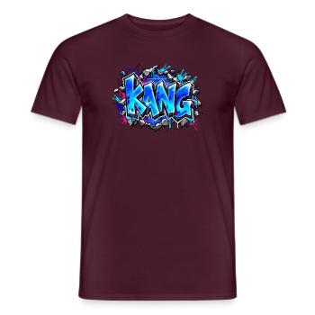 KANG in elektrisch blauem Graffiti! Killer-Name-Kunst - Männer T-Shirt - Ziegelrot - Vorne - AI Model Male 178 light (178cm)