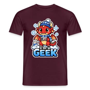 ICH BIN EIN NERD – Winterroter Drache - Männer T-Shirt - Ziegelrot - Vorne - AI Model Male 178 light (178cm)