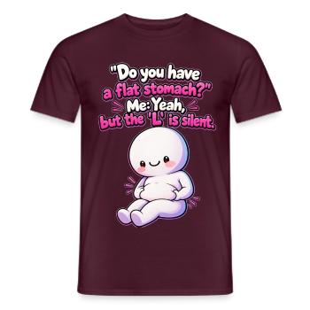Flat Stomach? Funny Body Positivity Meme - Männer T-Shirt - Ziegelrot - Vorne - AI Model Male 178 light (178cm)
