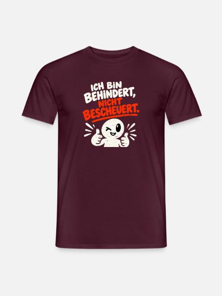 Ich bin behindert, nicht bescheuert. - Männer T-Shirt - Ziegelrot