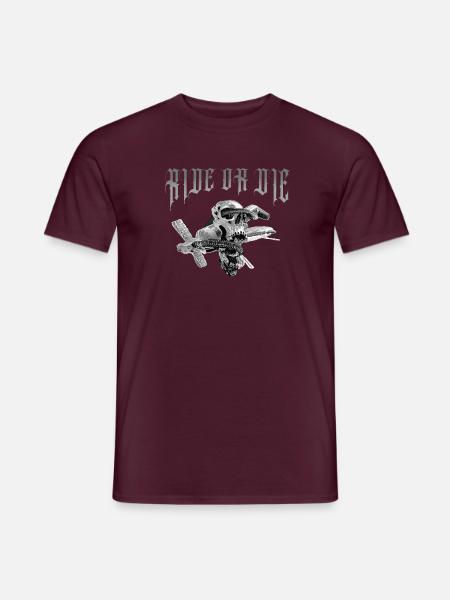 Skull_Ride_or_die - Männer T-Shirt - Ziegelrot