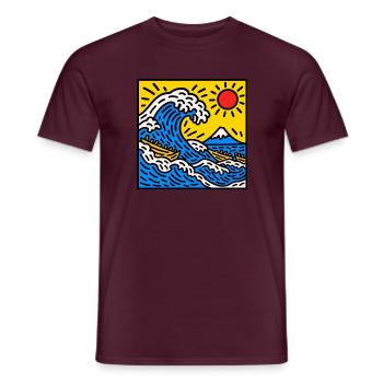 Bright Wave Sunrise mit Fuji Peak - Männer T-Shirt - Ziegelrot - Vorne - AI Model Male 178 light (178cm)