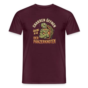 Schildkröten Yoga - Männer T-Shirt - Ziegelrot - Vorne - AI Model Male 178 light (178cm)