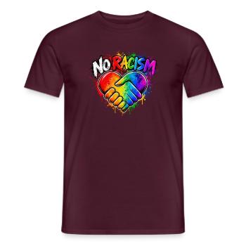 NoRassismus Regenbogen Herz-Hand - Männer T-Shirt - Ziegelrot - Vorne - AI Model Male 178 light (178cm)