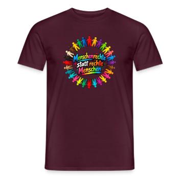 Menschenrechte statt rechte Menschen - Männer T-Shirt - Ziegelrot - Vorne - AI Model Male 178 light (178cm)