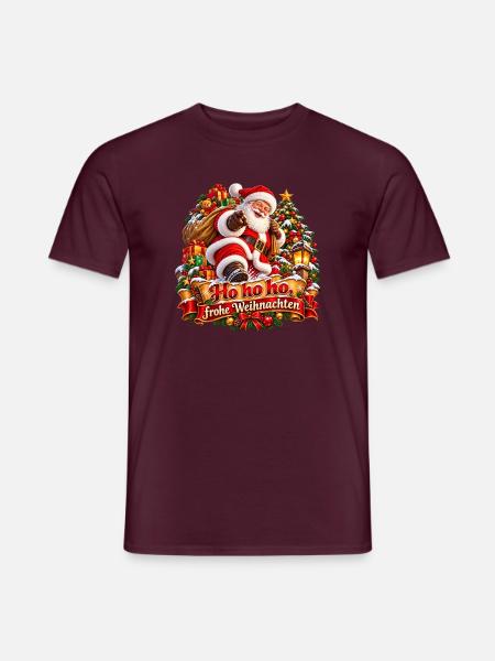 Santa Geschenke Weihnachtsfreude - Männer T-Shirt - Ziegelrot
