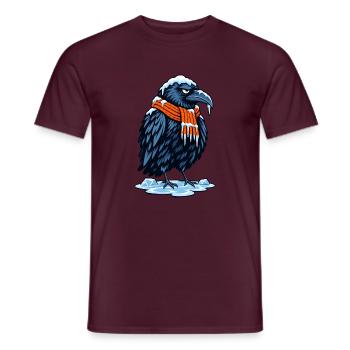 Eisrabe mit Orangen Schal - Männer T-Shirt - Ziegelrot - Vorne - AI Model Male 178 light (178cm)