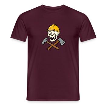 Lustiger Bauarbeiter-Schädel - Männer T-Shirt - Ziegelrot - Vorne - AI Model Male 178 light (178cm)